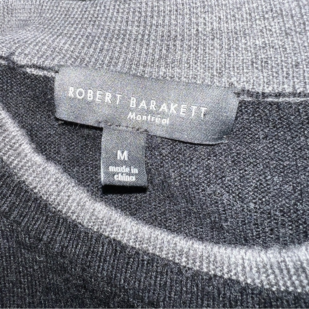 Robert Barakett Men’s Medium Gray 100% Merino Wool Crew Neck Pullover Sweater M - Picture 7 of 14